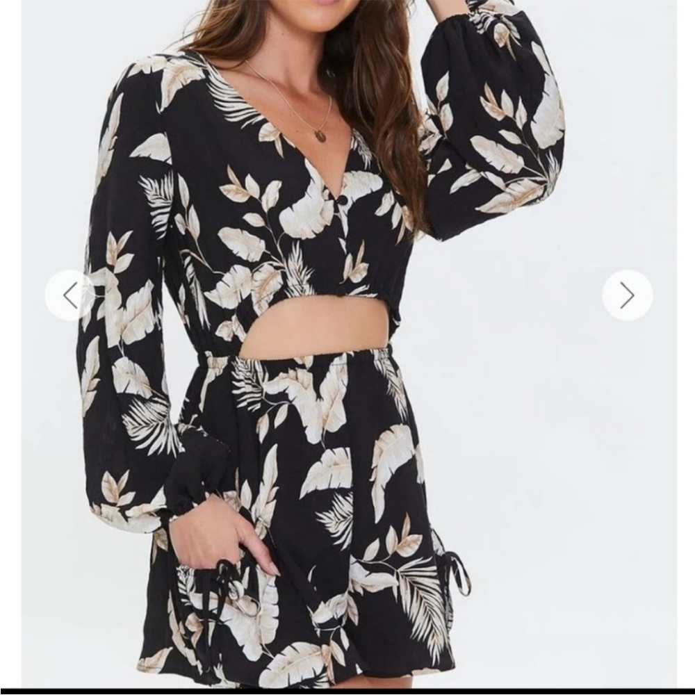 NWT Forever 21 Tropical Beach Shorts Romper Size Large Vacation